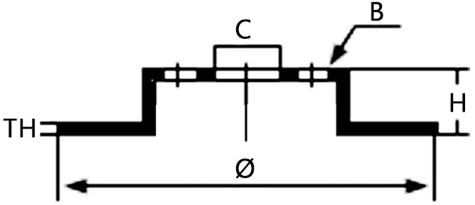 Diámetro para rotor de freno de disco